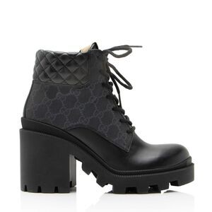 Gucci GG Supreme Quilted Calfskin Combat Boots